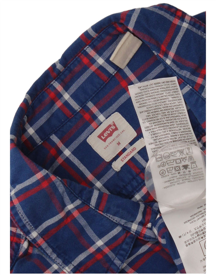 Мужская рубашка стандартного кроя Levi's, хлопковая синяя клетка среднего размера