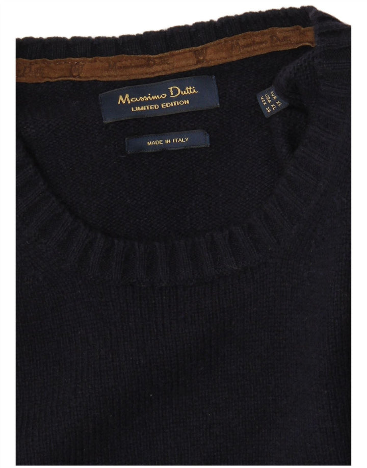 Мужской свитер с круглым вырезом Massimo Dutti XL темно-синий