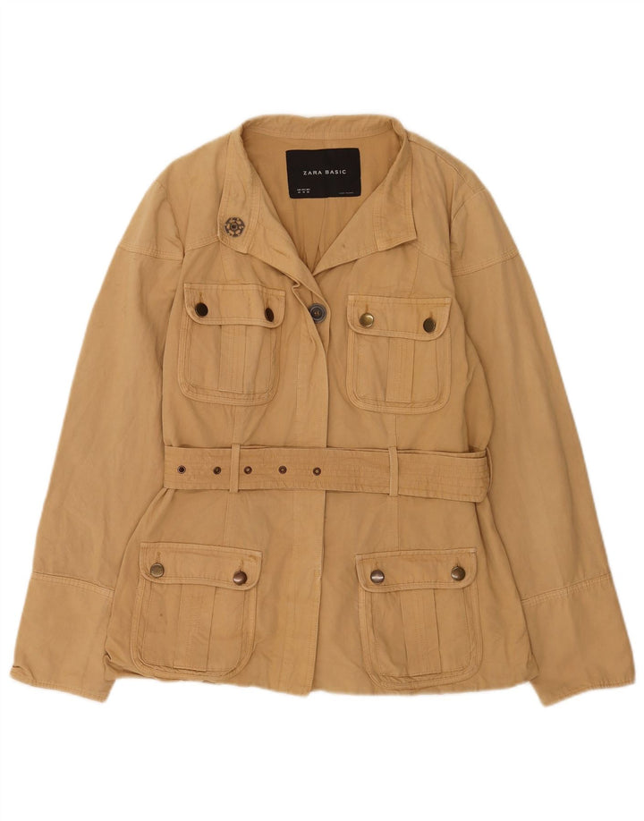 Женская куртка Zara EU 42, большая, бежевый, хлопок