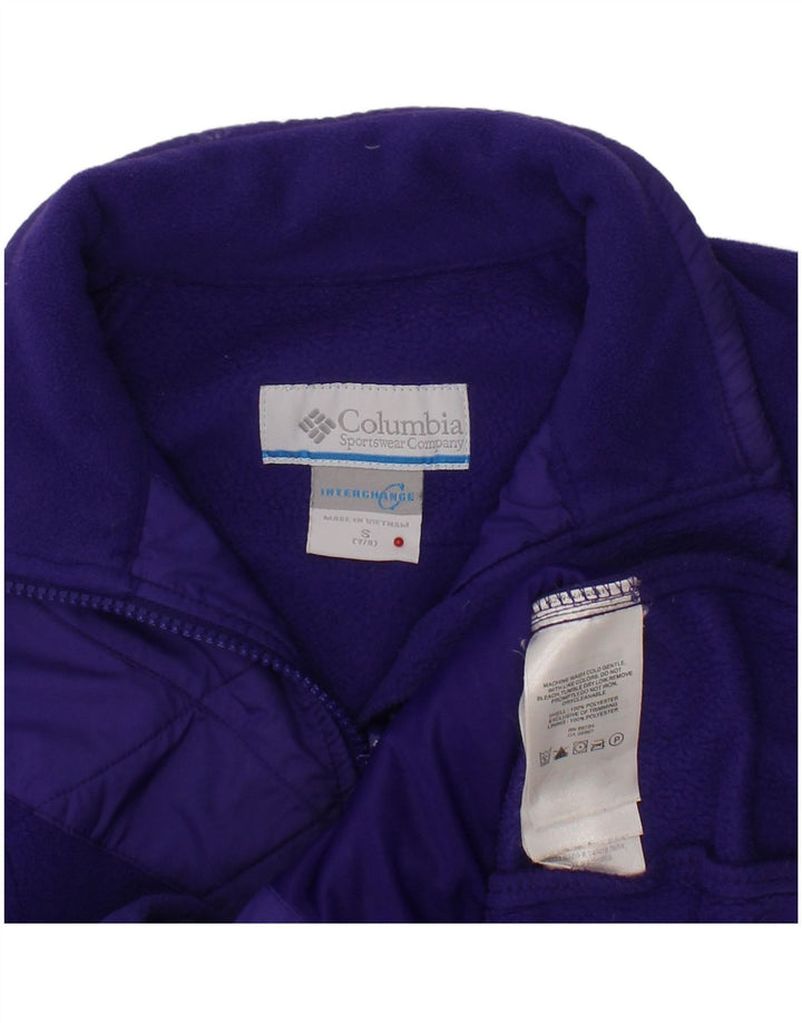 COLUMBIA Girls Fleece Jacket 7-8 Years Small  Purple Polyester
