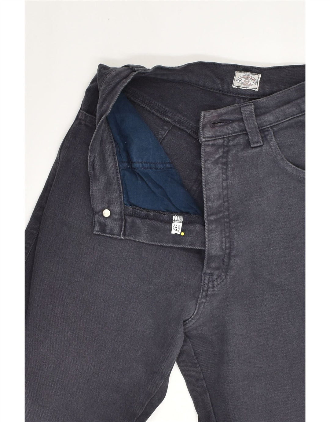 ARMANI Womens Tapered Jeans W27 L25 Navy Blue Cotton | Vintage Armani | Thrift | Second-Hand Armani | Used Clothing | Messina Hembry 