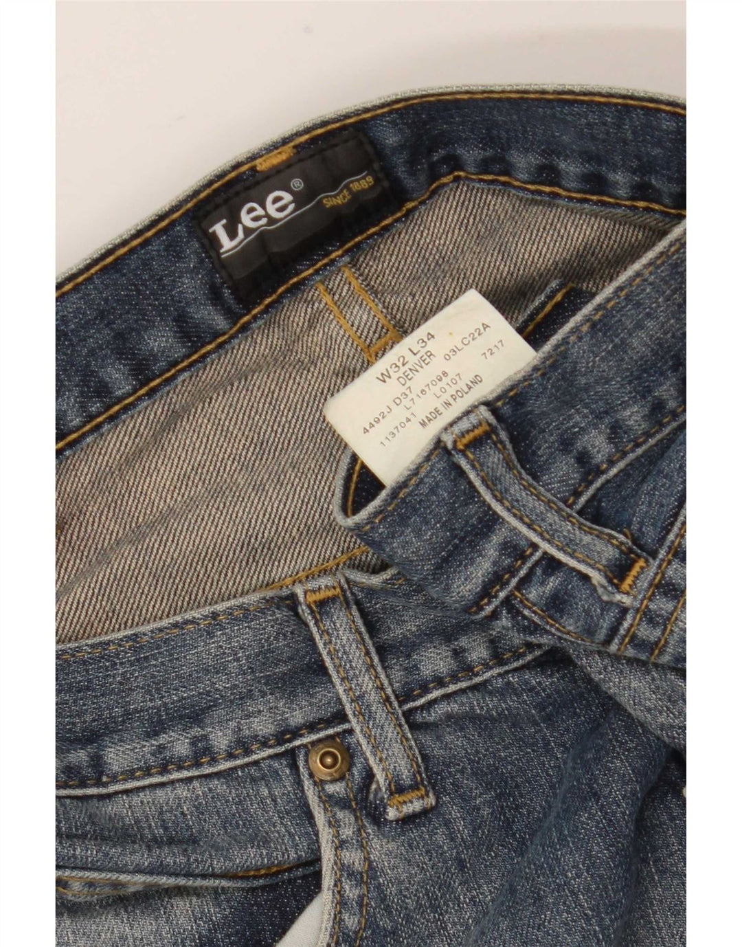 Женские джинсы-капри Lee Denver W32 L20, синие, хлопок