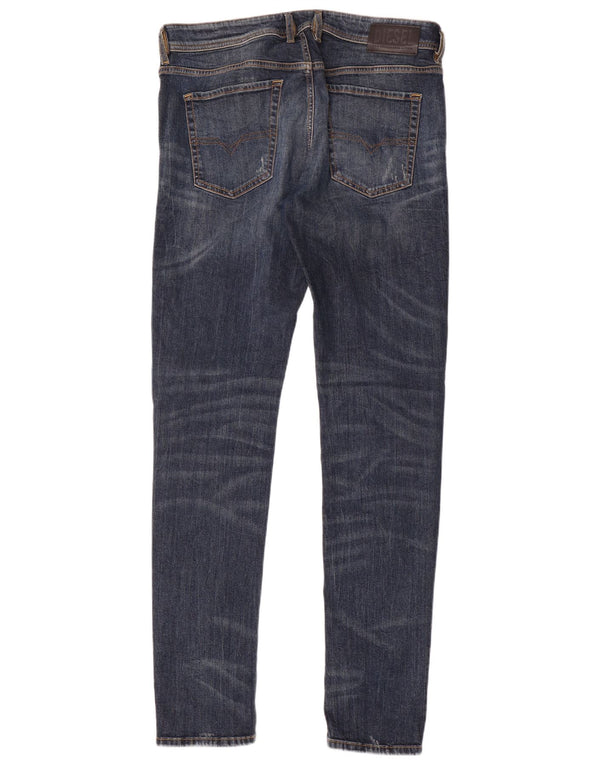 Мужские потертые джинсы скинни DIESEL W34 L35, синий хлопок