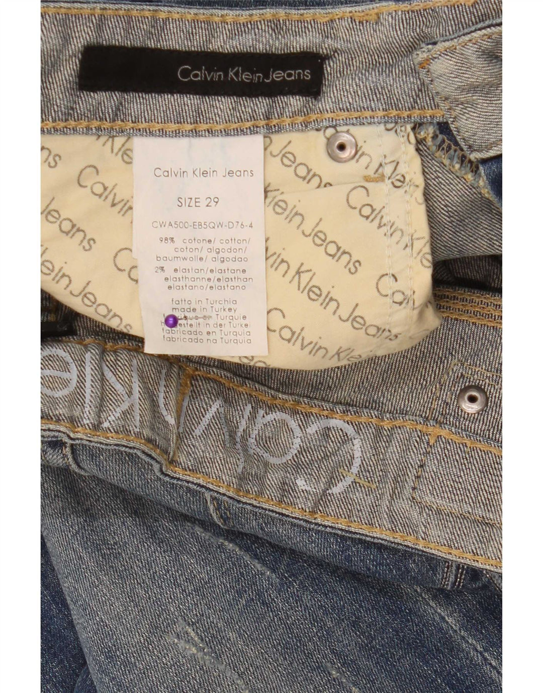 Женские узкие джинсы Calvin Klein W29 L34, синий хлопок