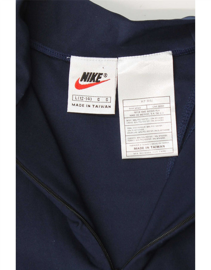 Спортивный костюм-пуловер с воротником на молнии для девочек Nike, большой темно-синий цвет, 12–13 лет