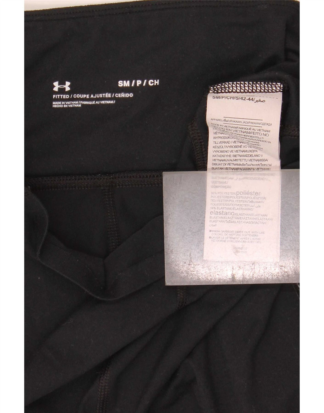 Женские леггинсы Under Armour UK 10, маленькие черные, полиэстер с цветными блоками
