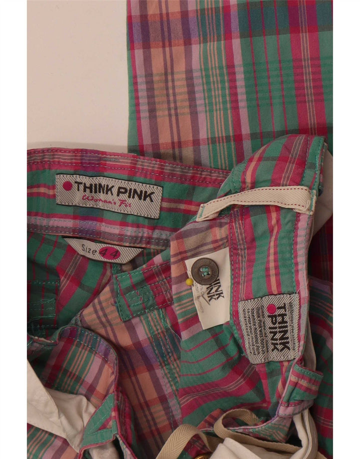 Think Pink Женские капри IT 44 Medium W28 L21 Разноцветная клетка