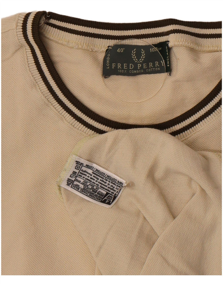 Мужская футболка Fred Perry Top Small Бежевый хлопок