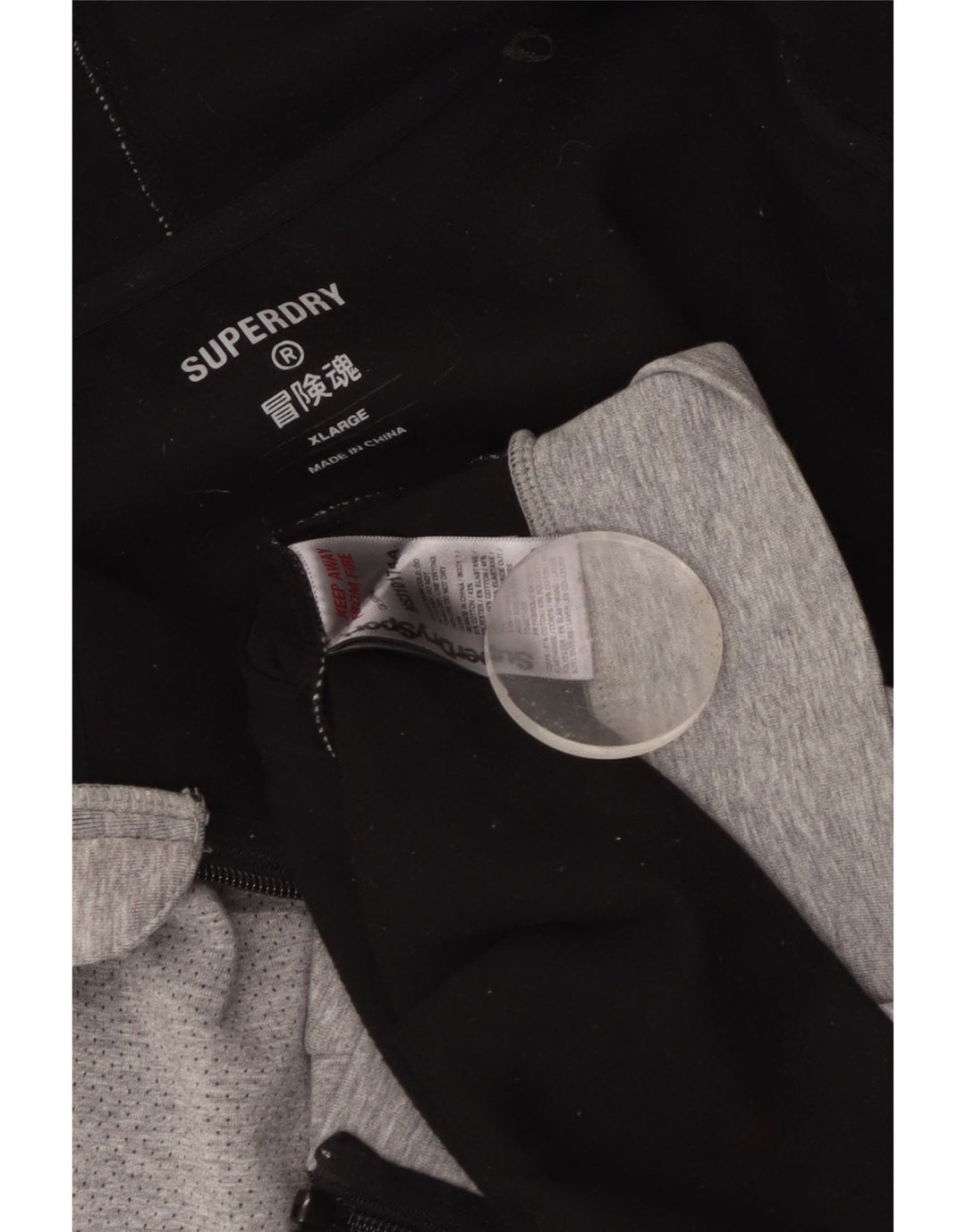 SUPERDRY Мужской свитер с капюшоном на молнии с графическим рисунком XL, серый хлопок