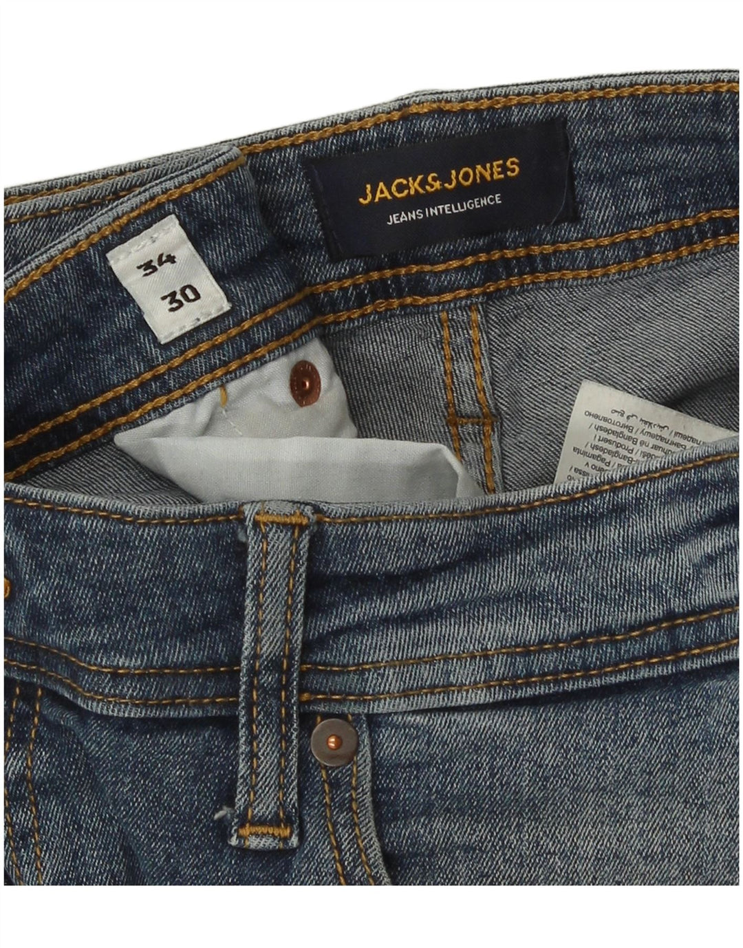 Мужские зауженные джинсы Jack & Jones GLENN W34 L30, синий хлопок