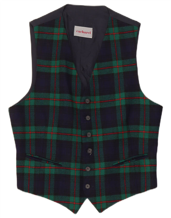 Мужской жилет Cacharel IT 50 Medium Navy Blue Check Wool