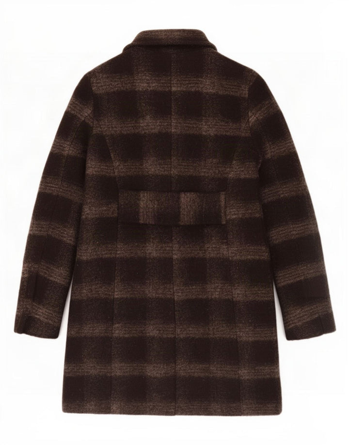 Nero Giardini Женское пальто IT 42 Medium Brown Check Wool