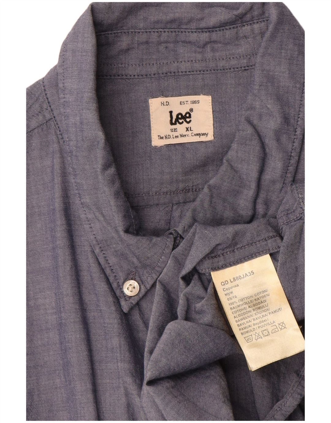 Мужская рубашка Lee XL, темно-синяя, хлопок