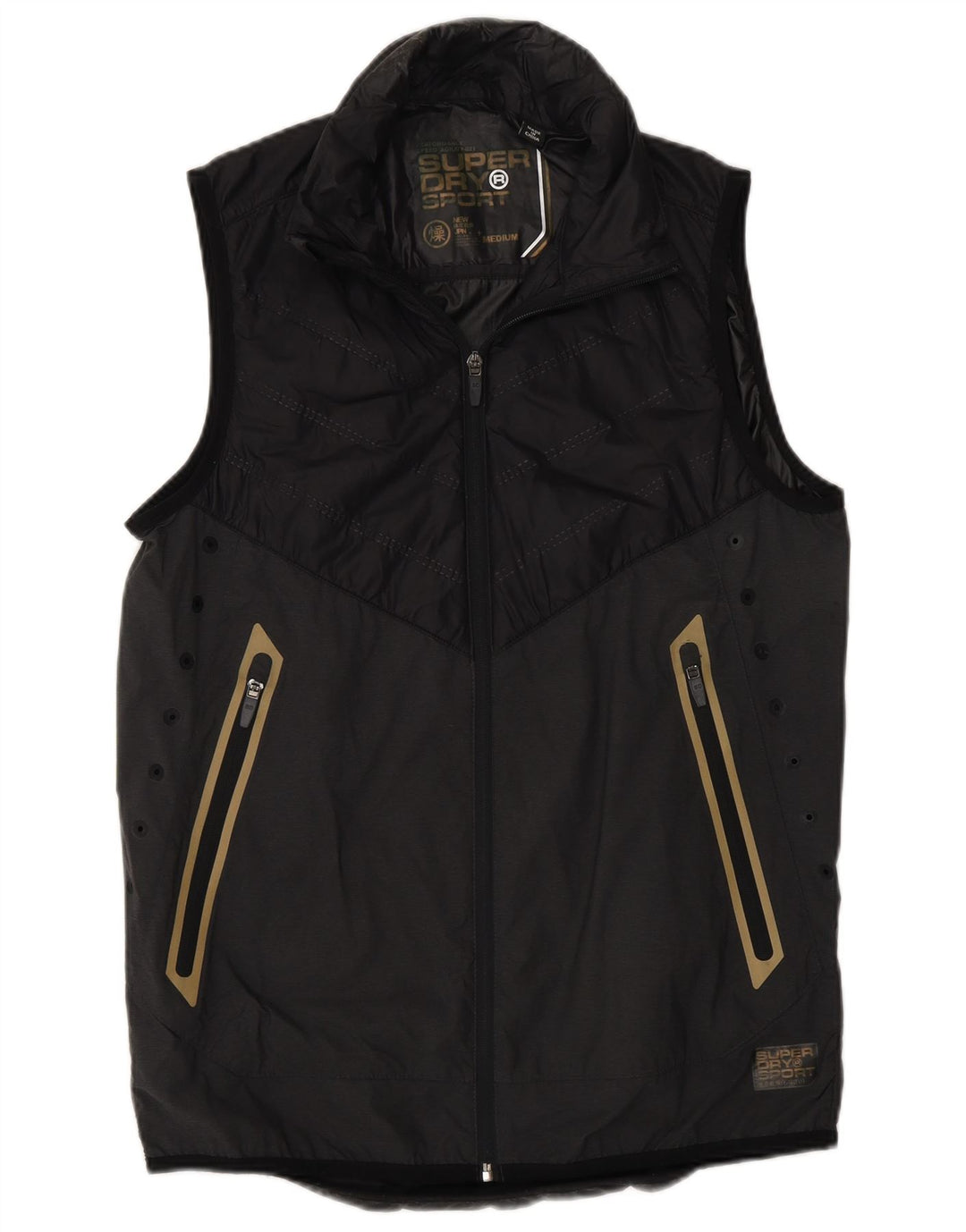Superdry Mens Gilet UK 38 Medium Grey Colourblock Nylon