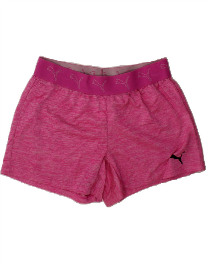 PUMA Girls Graphic Sport Shorts 10-11 Years Medium Pink Polyester Vintage Puma and Second-Hand Puma from Messina Hembry 