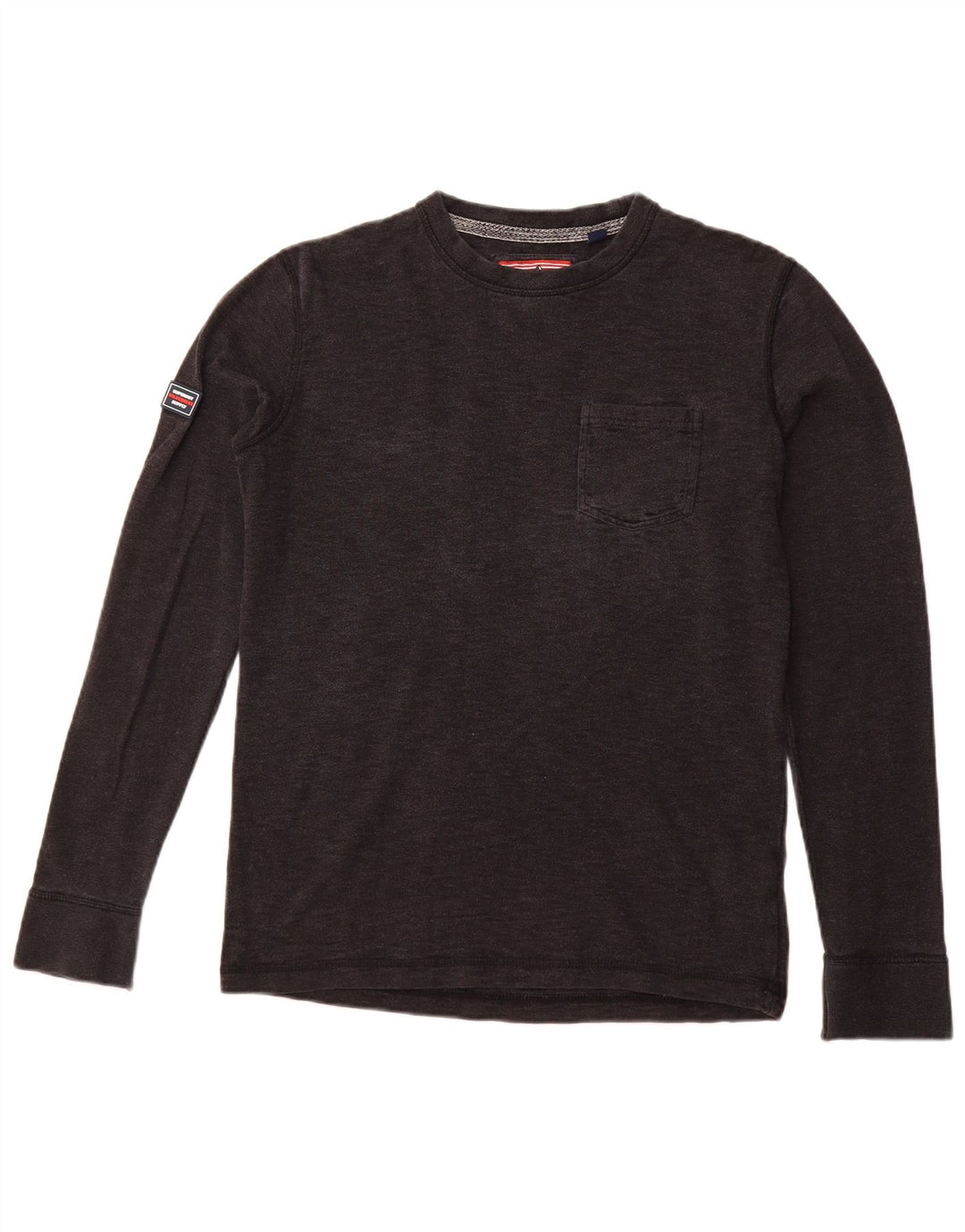 SUPERDRY Mens Top Long Sleeve Medium Black Cotton