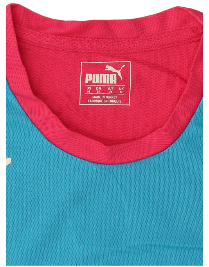 Мужская футболка с рисунком Puma, средний розовый цвет с блоками
