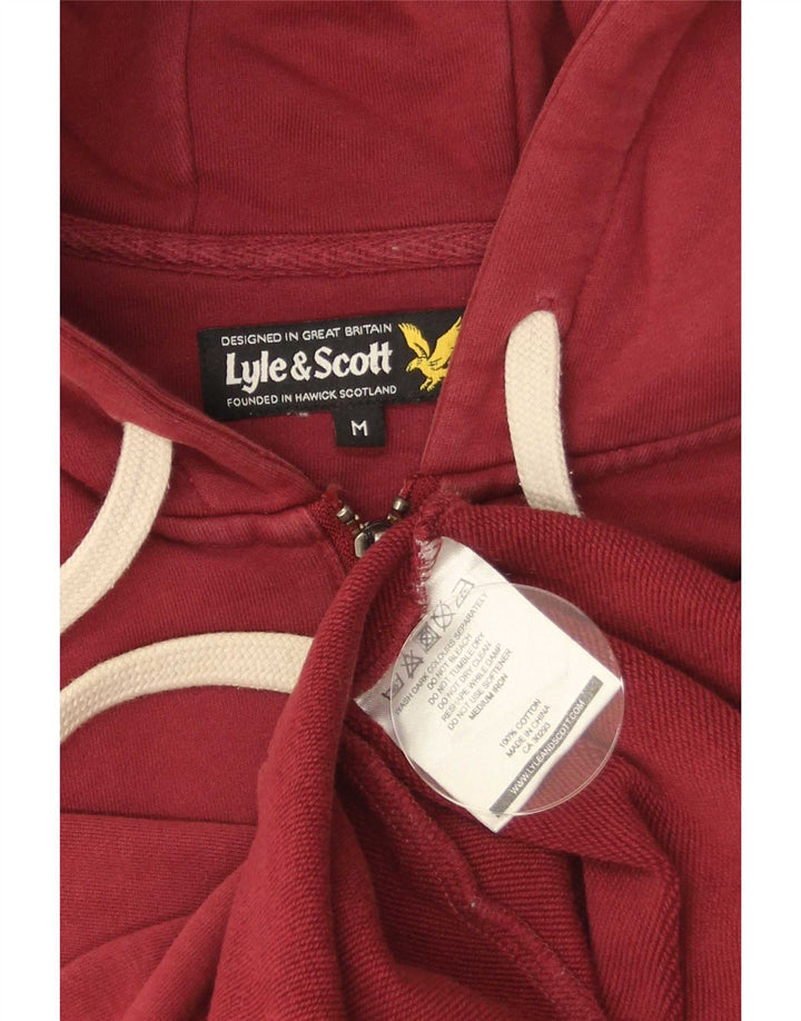 Мужской свитер с капюшоном на молнии Lyle & Scott среднего красного цвета, хлопок