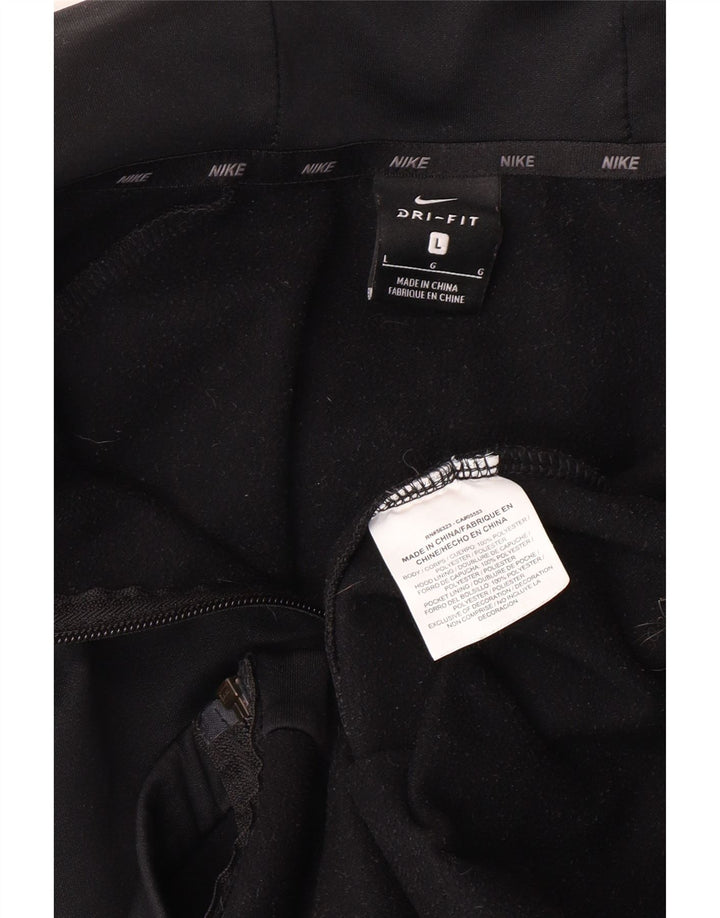 Мужской свитер с капюшоном NIKE Dri Fit на молнии, средний черный, полиэстер