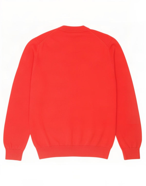 Lacoste Mens Classic Fit Crew Neck Jumper Sweater Size 3 Small Red Cotton
