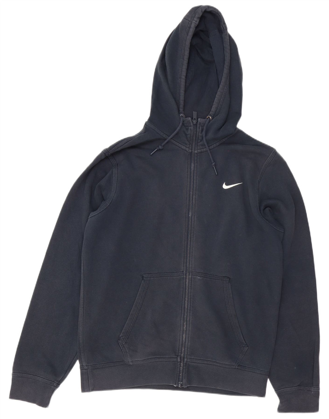 Мужской свитер с капюшоном на молнии Nike среднего размера, темно-синий, хлопковый