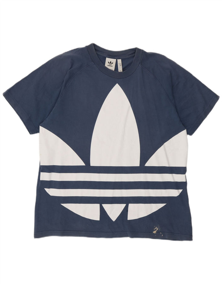 Мужская футболка с рисунком Adidas Top Medium Blue Cotton