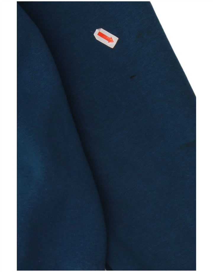 Женский свитер с капюшоном и молнией с графическим рисунком ADIDAS UK 10, маленький синий хлопок