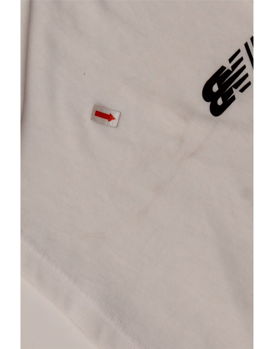 Женская укороченная футболка с рисунком NEW BALANCE, топ UK 10, маленький белый хлопок