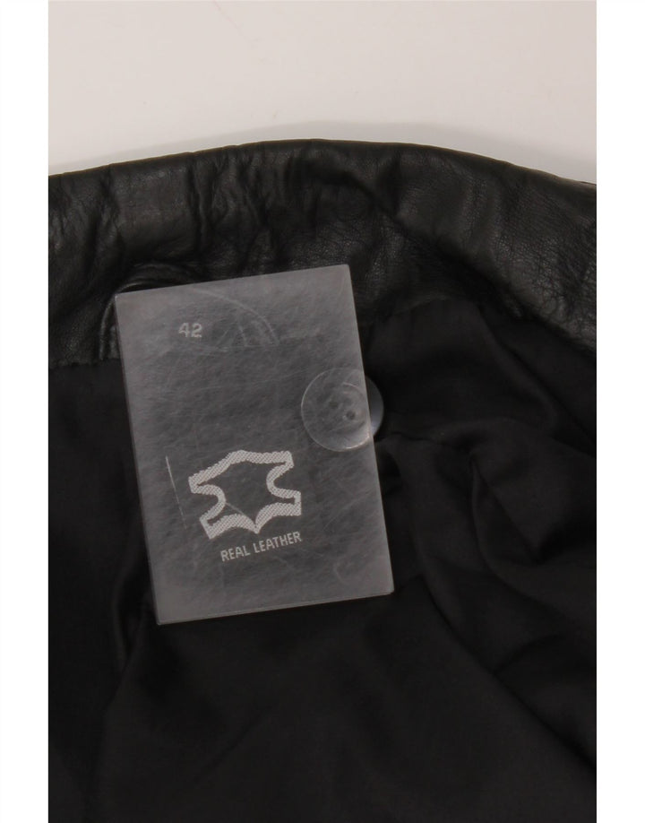 Мужское кожаное пальто VINTAGE UK 42 XL, черное кожаное