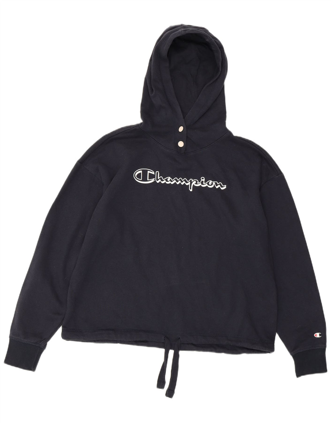 Женский джемпер с капюшоном CHAMPION UK 16, темно-синий, большой размер, хлопок