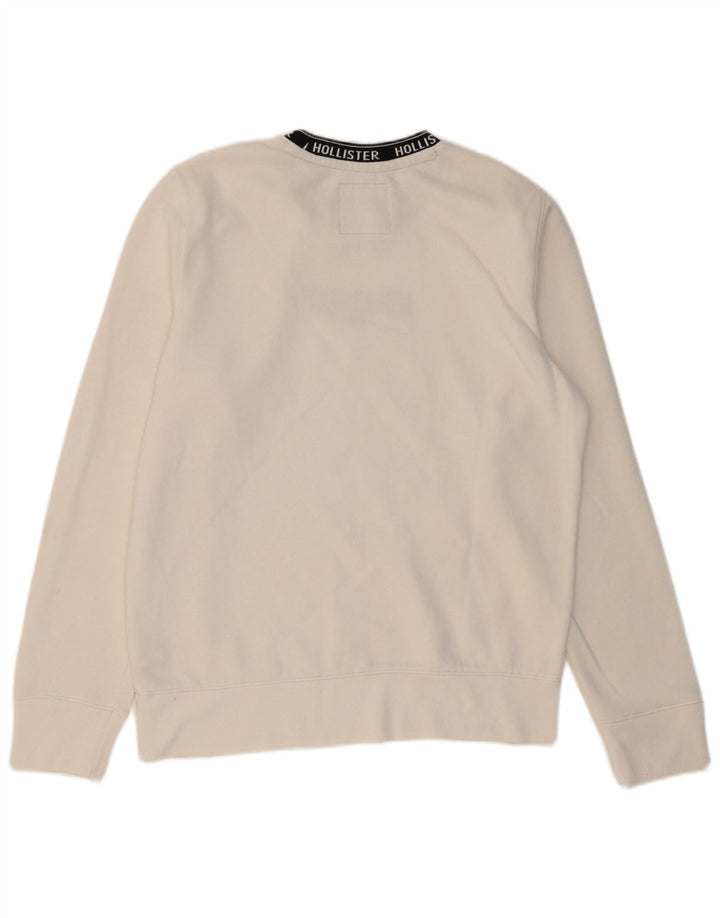HOLLISTER Мужской свитер с рисунком, джемпер среднего размера, белый хлопок, хлопок