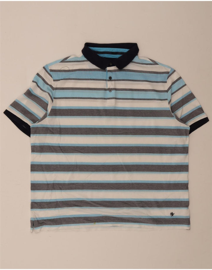 Мужская рубашка-поло Marks & Spencer Blue Harbour 2XL в разноцветную полоску