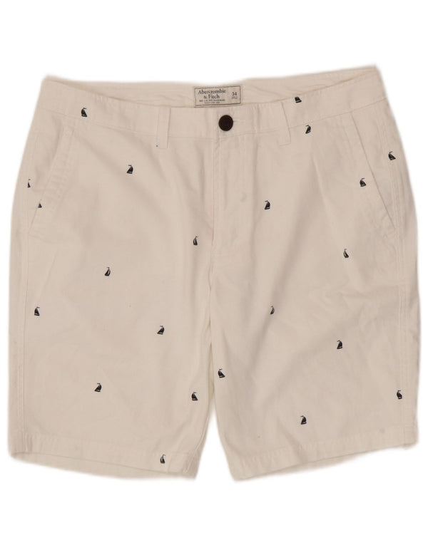 Мужские шорты чинос с рисунком Abercrombie & Fitch W34, большие белые хлопковые