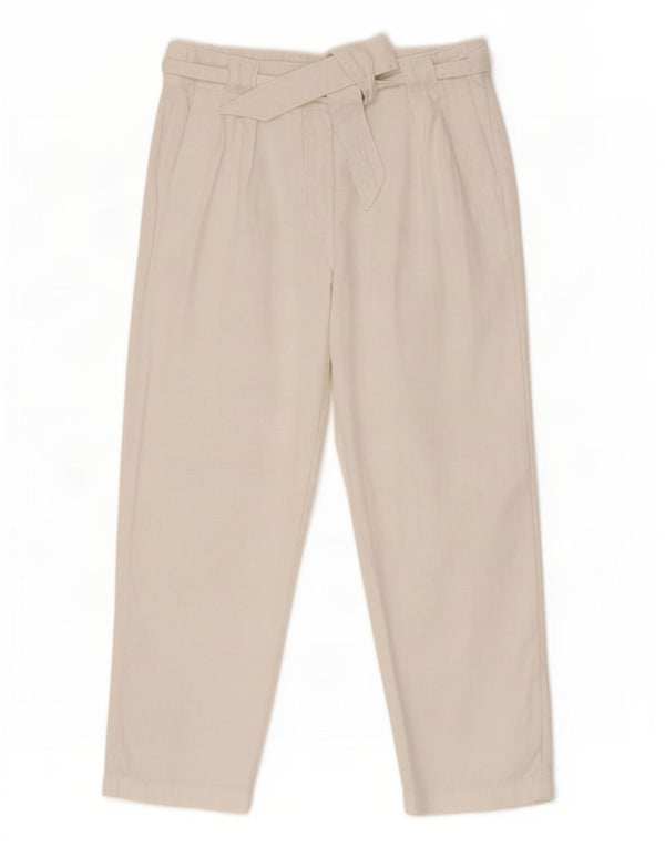 Marks & Spencer Womens Pegged Cropped Trousers UK 12 Medium W30 L24 White