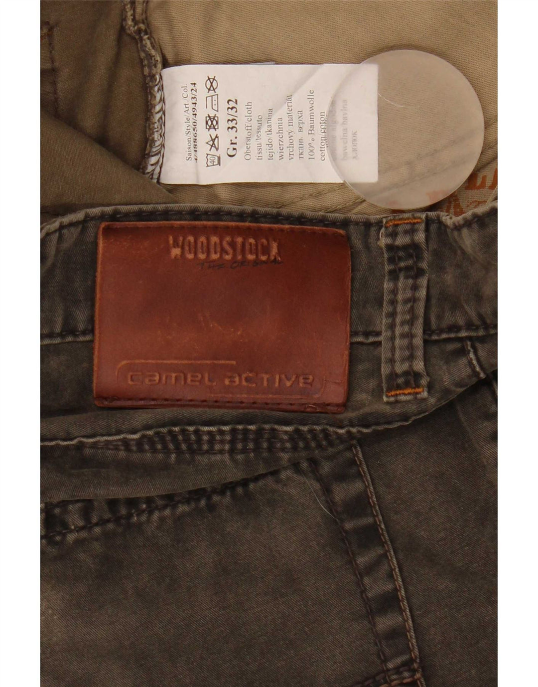 Мужские прямые джинсы Camel Active W33 L32, хлопок цвета хаки