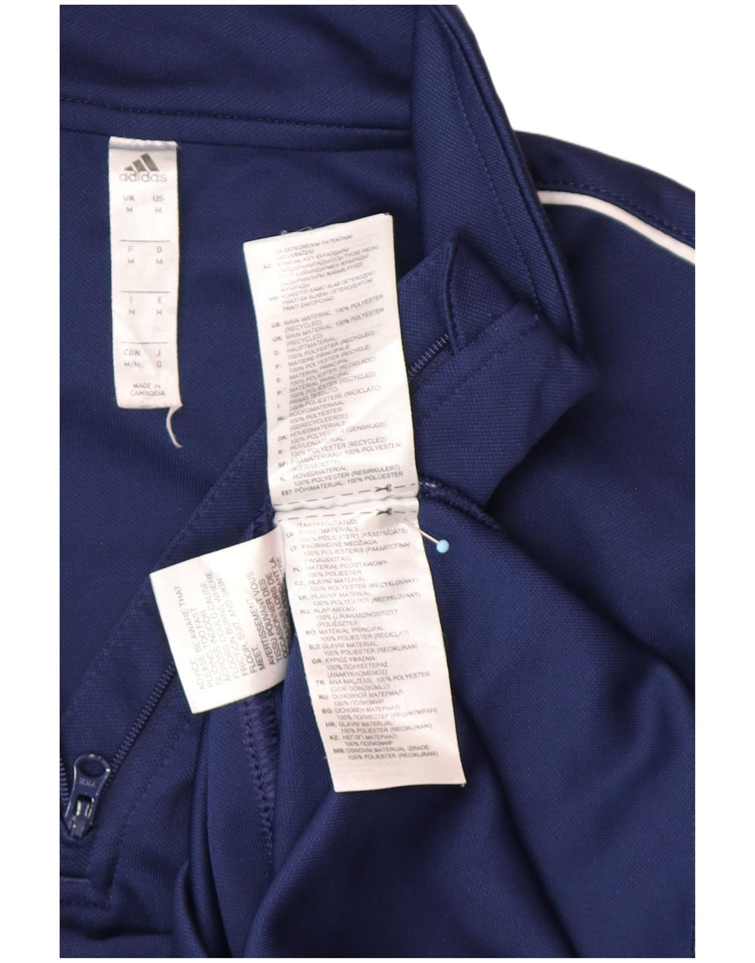 Мужской пуловер на молнии ADIDAS Aeroready, спортивный костюм, средний темно-синий