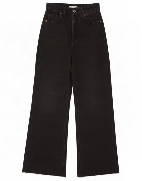 Женские широкие джинсы с завышенной талией Zara EU 36 XS W26 L29, черные