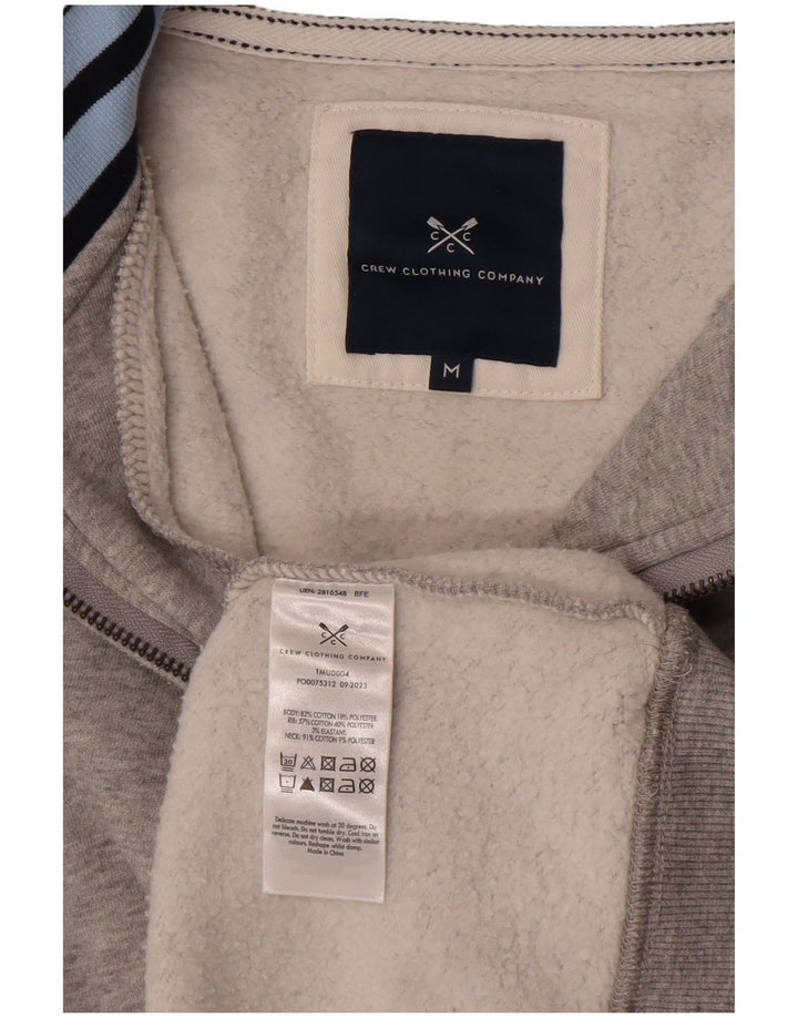Crew Clothing Мужской свитшот с воротником на молнии, джемпер среднего серого цвета, хлопок