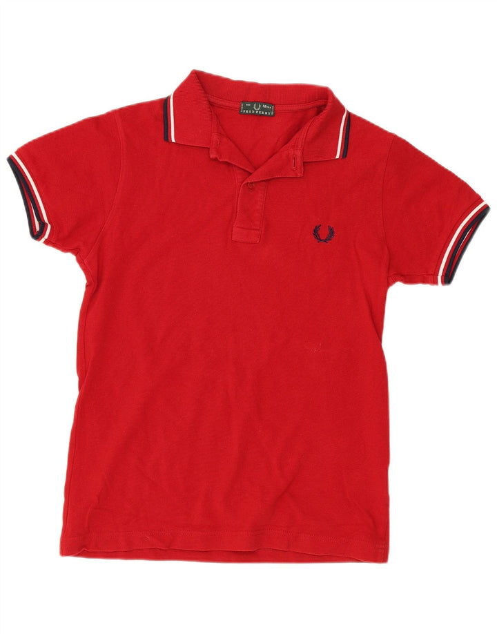 Рубашка-поло Fred Perry для мальчиков 11-12 лет, красная, хлопковая