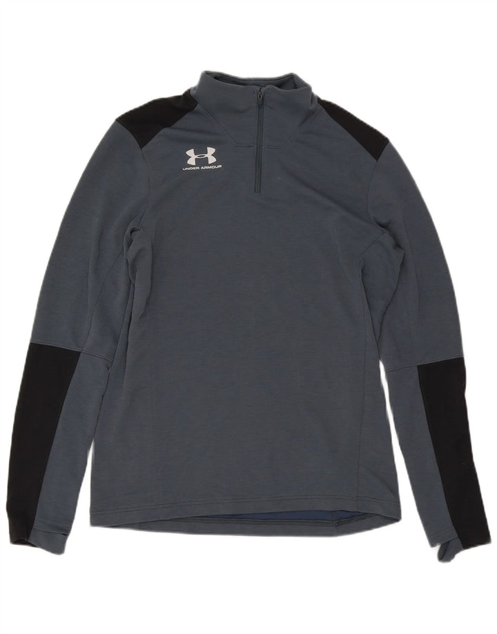 Мужской пуловер в спортивном костюме Under Armour Cold Gear, большой серый с цветными блоками