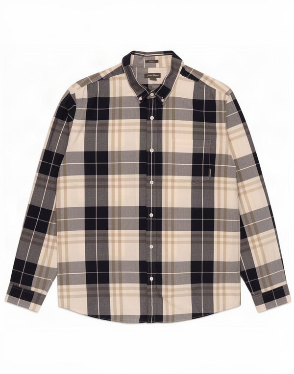 Мужская рубашка классического кроя Eddie Bauer 2XL, темно-синяя клетка, хлопок