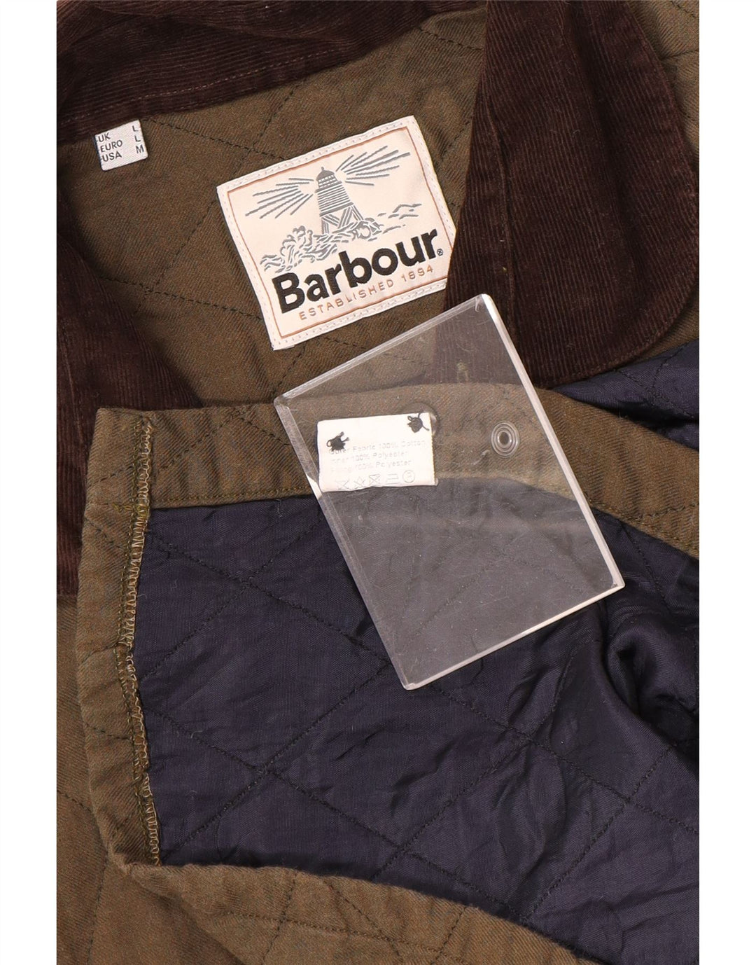 Мужская стеганая куртка Barbour UK 40, большой размер, цвет хаки, хлопок