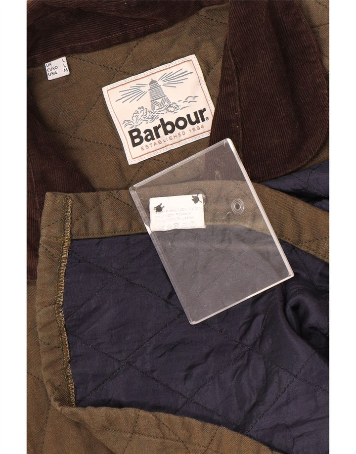 Мужская стеганая куртка Barbour UK 40, большой размер, цвет хаки, хлопок