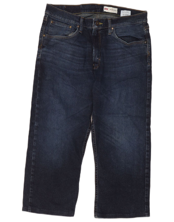 Мужские джинсы-капри свободного кроя Wrangler W33 L21 темно-синие, хлопок