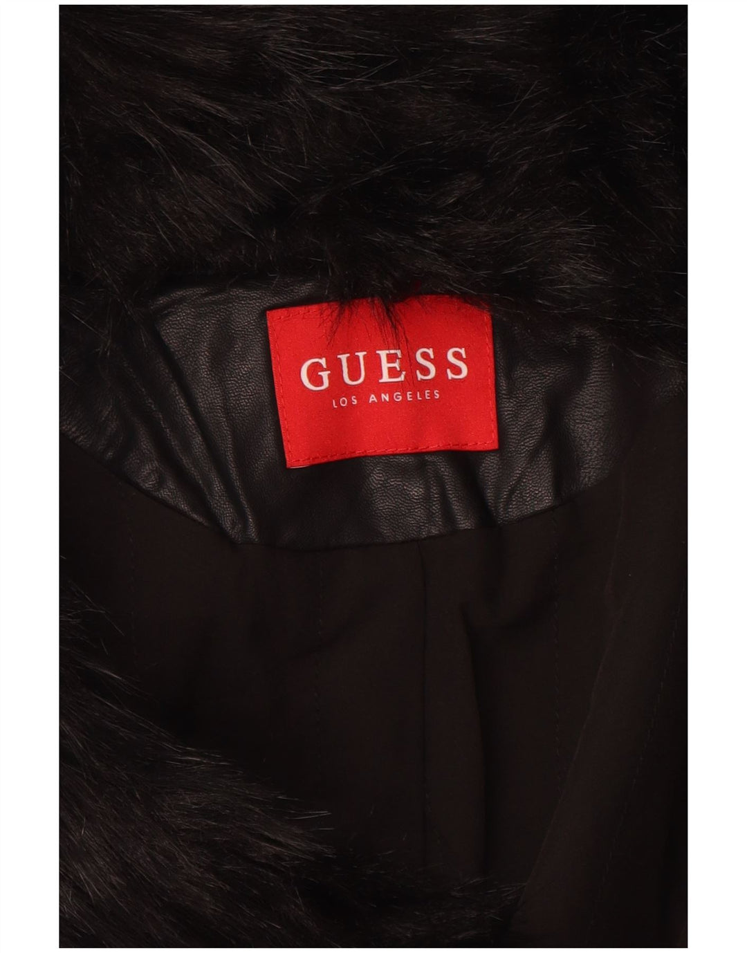 Женская байкерская куртка из искусственной кожи GUESS UK 6 XS, черный полиуретан