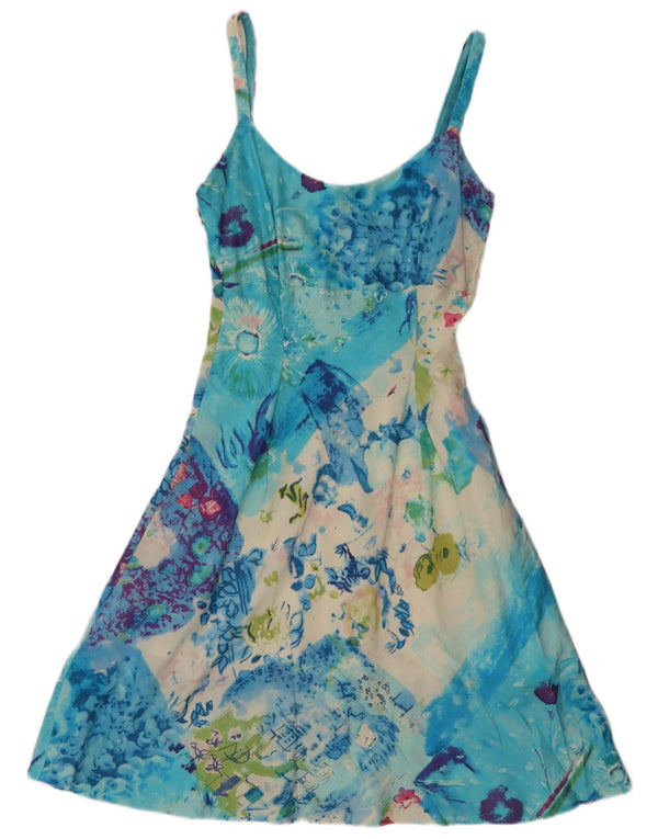 Vintage Womens Sleeveless Sundress UK 12 Medium Multicoloured Floral