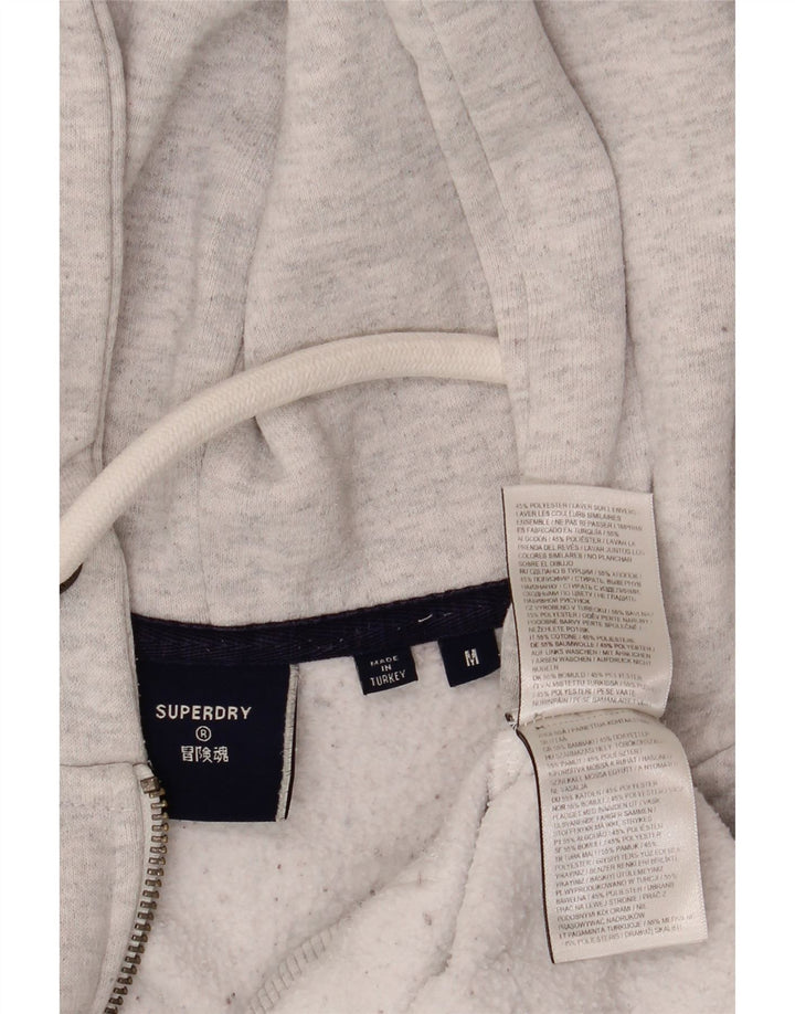 Мужской свитер с капюшоном на молнии Superdry среднего серого цвета, хлопок