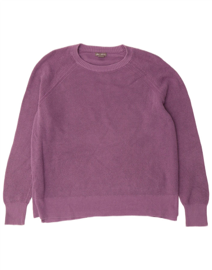 EDDIE BAUER Женский свободный джемпер с круглым вырезом UK 18 XL Фиолетовый