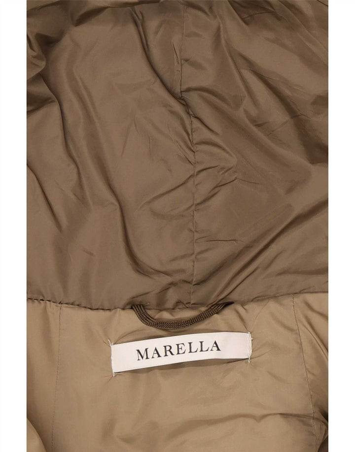 Женская стеганая куртка Marella UK 12 средний коричневый полиамид