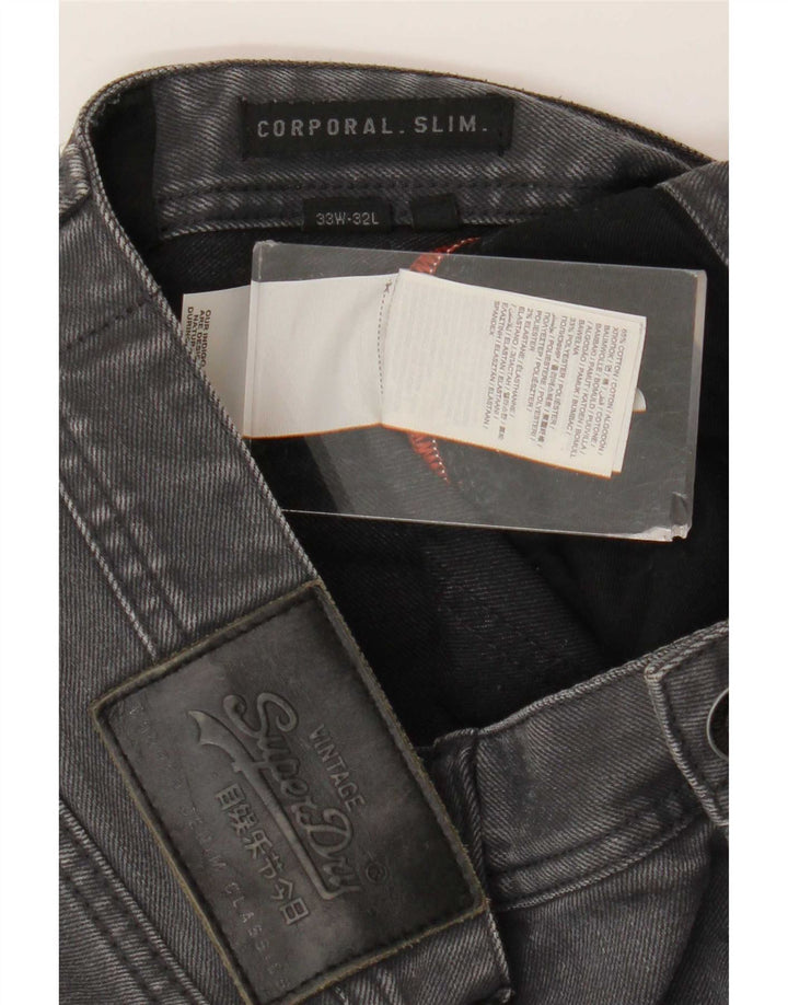Мужские зауженные джинсы Superdry Corporal W33 L32, серый хлопок